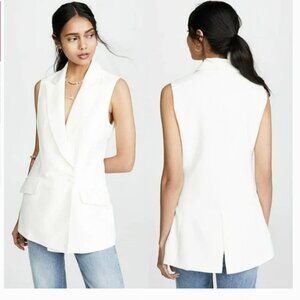 Amanda Uprichard Sleeveless Dixon Balzer Vest in Ivory